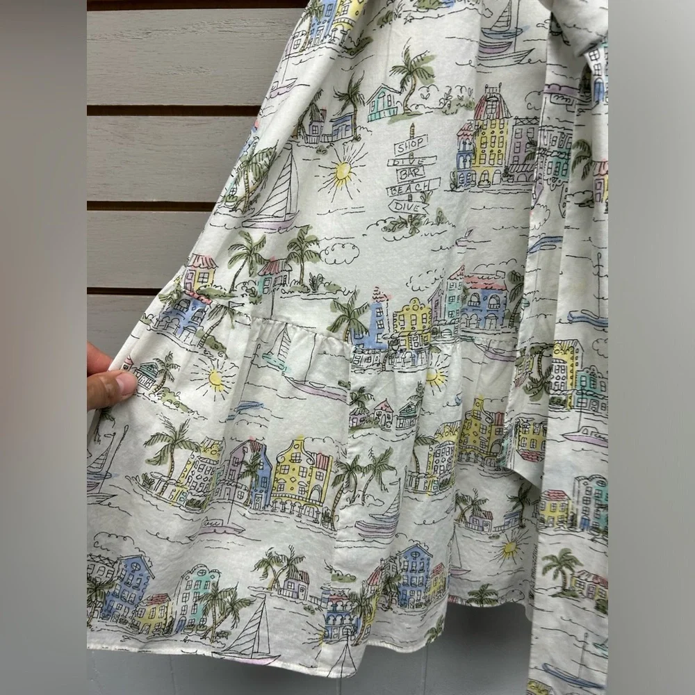 Talbots Cream Sundress with Flutter Sleeves - Picture 10 of 13